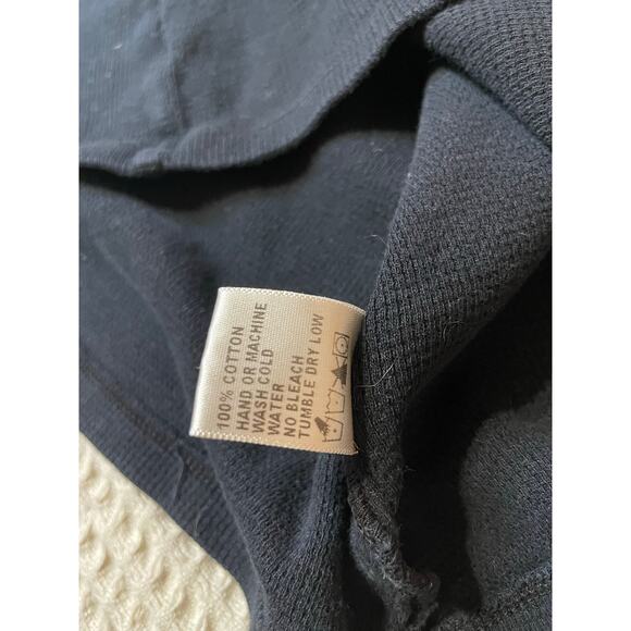 Standard James Perse Black Waffle Knit Long Sleeve V Neck Tee Size 2 (Med) - Picture 9 of 9